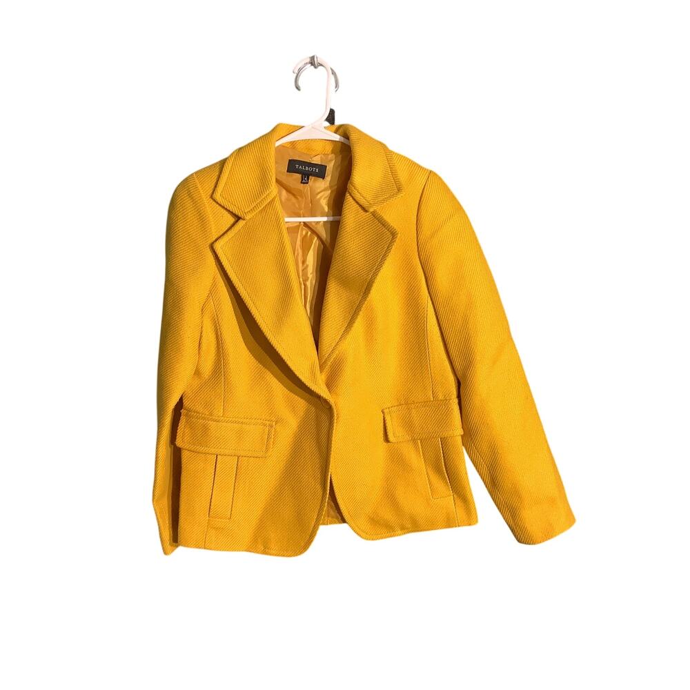 Talbots Mustard Yellow Wool Blend Blazer Women’s 6 — Preppy, Career, Classic